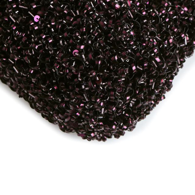 （美品）ANTEPRIMA アンテプリマ PB12F260E3 WIRE GLITTER ワイヤー グリッター PVC ビーズ スパンコール MELANZANA ダークパープル 3way チェーン ショルダー ハンドバッグ 斜め掛け ガンメタル金具_9