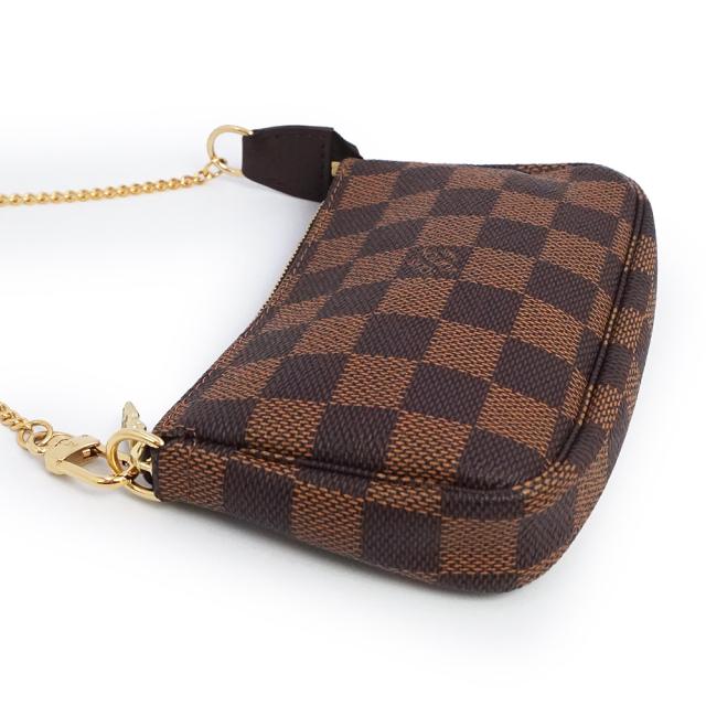 （未使用保管品）LOUIS VUITTON ルイ ヴィトン N58009 ミニ ポシェット アクセソワール ダミエ ブラウン チェーン ハンドバッグ アクセサリーポーチ ゴールド金具 箱付_3