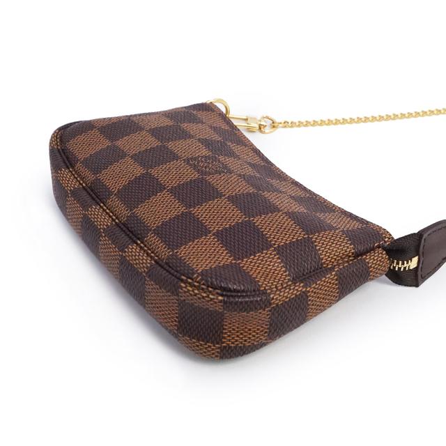 （未使用保管品）LOUIS VUITTON ルイ ヴィトン N58009 ミニ ポシェット アクセソワール ダミエ ブラウン チェーン ハンドバッグ アクセサリーポーチ ゴールド金具 箱付_4