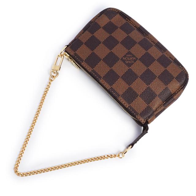 （未使用保管品）LOUIS VUITTON ルイ ヴィトン N58009 ミニ ポシェット アクセソワール ダミエ ブラウン チェーン ハンドバッグ アクセサリーポーチ ゴールド金具 箱付_5