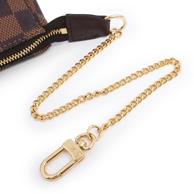 （未使用保管品）LOUIS VUITTON ルイ ヴィトン N58009 ミニ ポシェット アクセソワール ダミエ ブラウン チェーン ハンドバッグ アクセサリーポーチ ゴールド金具 箱付_7