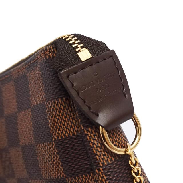 （未使用保管品）LOUIS VUITTON ルイ ヴィトン N58009 ミニ ポシェット アクセソワール ダミエ ブラウン チェーン ハンドバッグ アクセサリーポーチ ゴールド金具 箱付_8