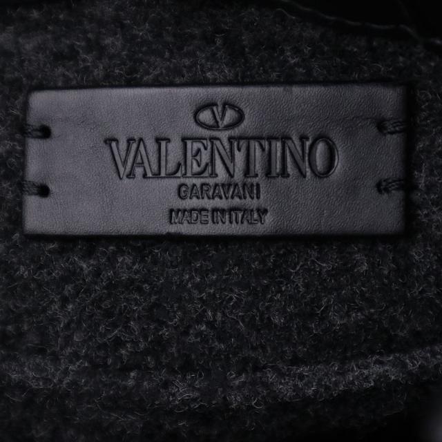 （美品）VALENTINO ヴァレンティノ 1Y2B0B78 VLTN ロゴ フェルト ミニ トート ウール レザー NERO ネロ ブラック GRIGIO ANTRACITE グリージオアントラチーテ チャコールグレー 2way ショルダー ハンドバッグ ガンメタル金具_8
