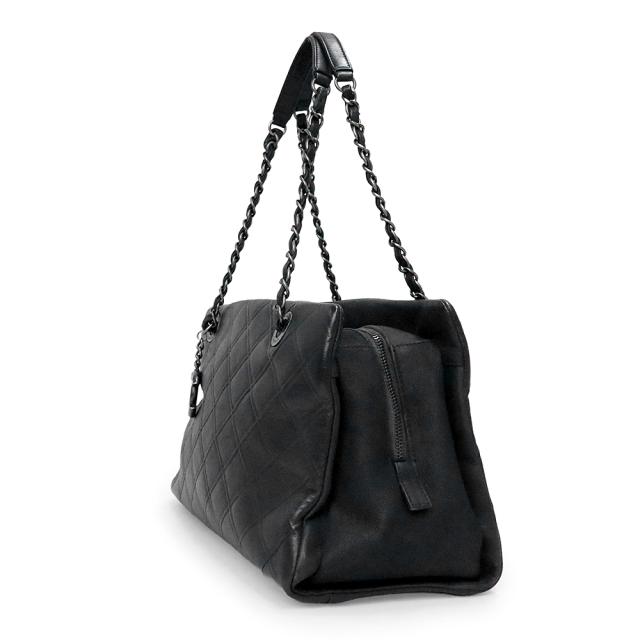 （中古）CHANEL シャネル マトラッセ ココマーク ハンドバッグ コスモスライン カーフスキン チェーン ダークグレー トート レザー ヴィンテージシルバー金具_3
