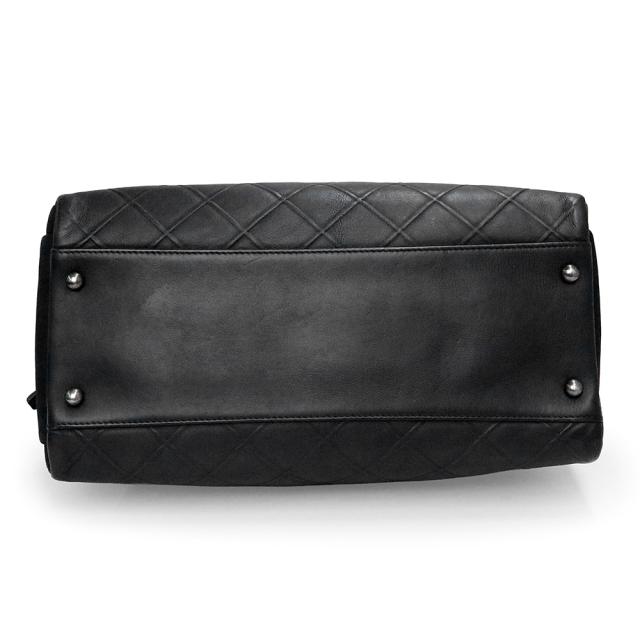 （中古）CHANEL シャネル マトラッセ ココマーク ハンドバッグ コスモスライン カーフスキン チェーン ダークグレー トート レザー ヴィンテージシルバー金具_5
