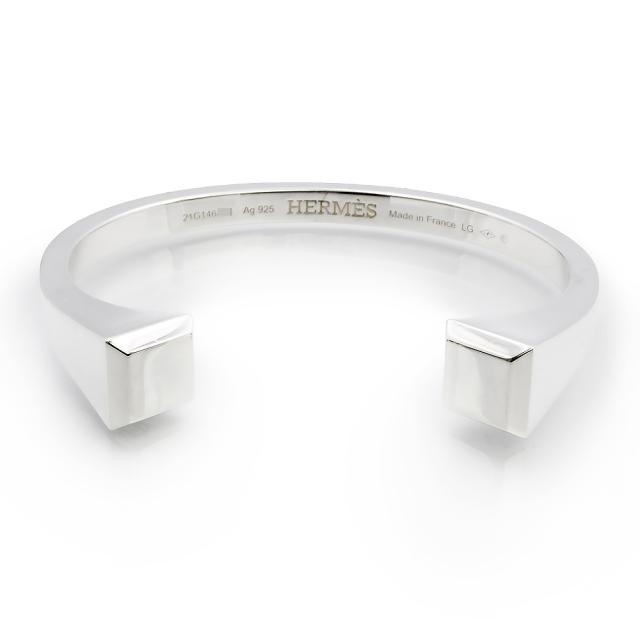 （美品）HERMES エルメス クルー ド フォルジュ SV925 シルバー ブレスレット バングル LGサイズ 箱付