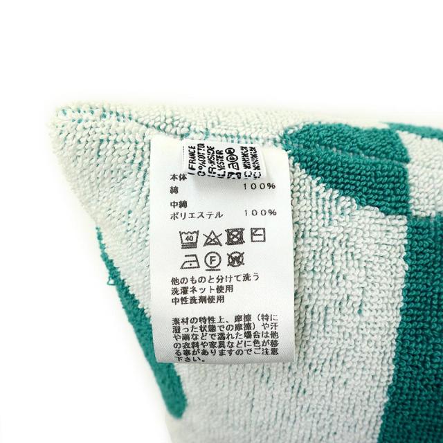（美品）HERMES エルメス H102724M ヨッティング コットン 100％ ドット アクアティーク グリーン ビーチクッション_5