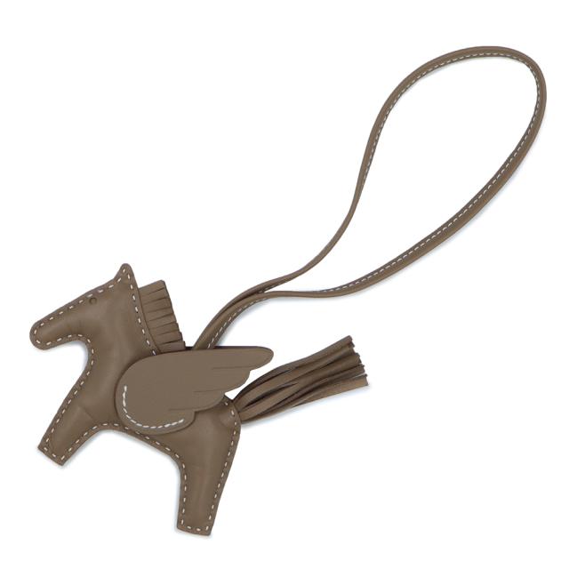 （未使用　展示品）HERMES エルメス ロデオ ペガサス PM バッグチャーム アニューミロ ラムスキン ヴォースイフト レザー グレージュ エトゥープ エトープ W刻印