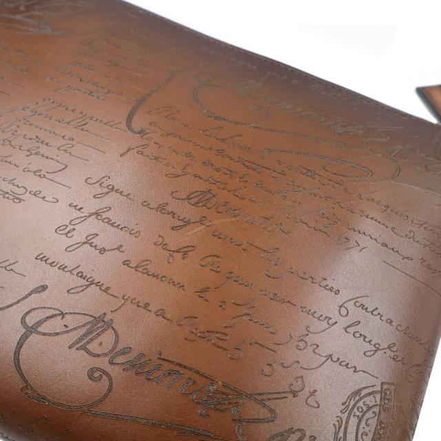 （中古）Berluti ベルルッティ NINO ニノ GM スクリット カリグラフィー Jour ジュール ヴェネチアカーフレザー CACAO INTENSO カカオインテンソ ブラウン クラッチバッグ セカンド シルバー金具