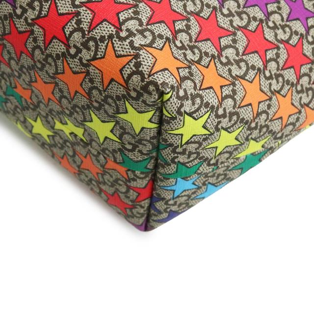 （未使用　展示品）GUCCI グッチ 410812 チルドレンズ レインボースター GGスプリームキャンバス レザー ベージュ レッド マルチカラー ハンドバッグ シルバー金具_9
