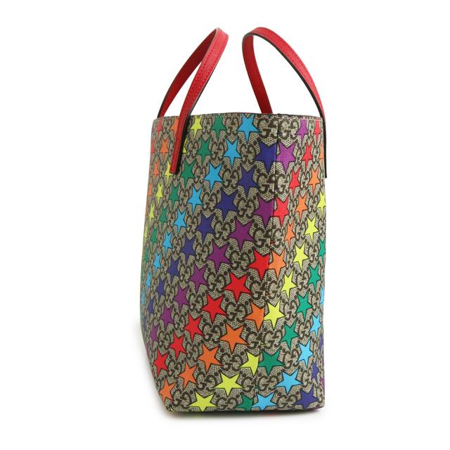 （未使用　展示品）GUCCI グッチ 410812 チルドレンズ レインボースター GGスプリームキャンバス レザー ベージュ レッド マルチカラー ハンドバッグ シルバー金具_4