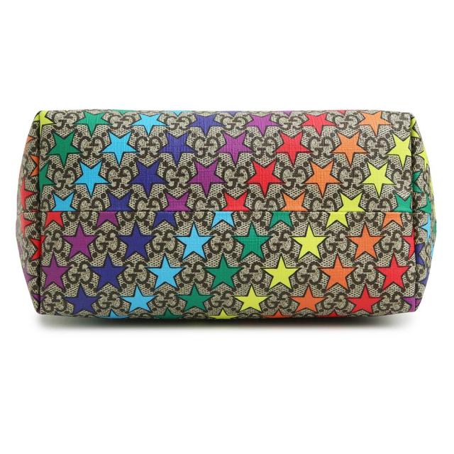 （未使用　展示品）GUCCI グッチ 410812 チルドレンズ レインボースター GGスプリームキャンバス レザー ベージュ レッド マルチカラー ハンドバッグ シルバー金具_6