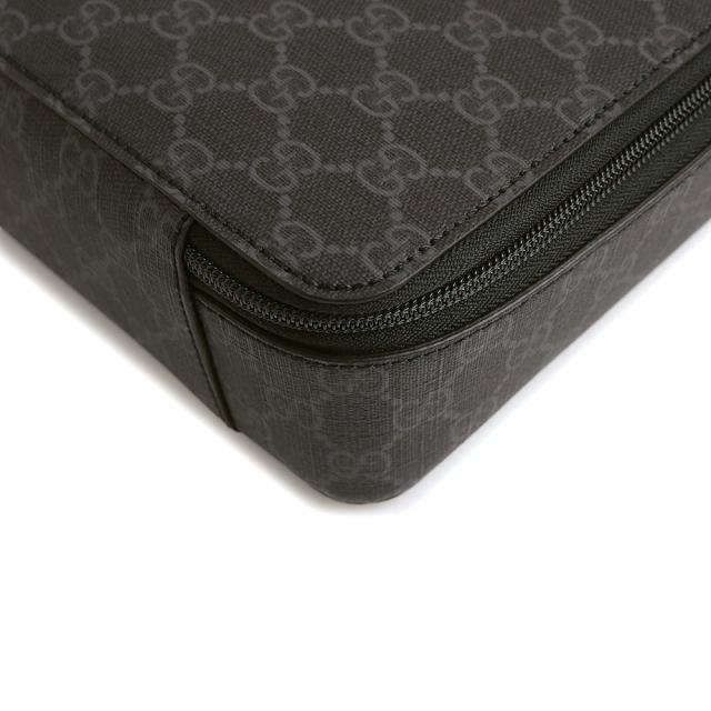 （新品・未使用品）GUCCI グッチ 726669 ラージ パッキング キューブ GGスプリームキャンバス ブラック クラッチ セカンドバッグ シルバー金具_10