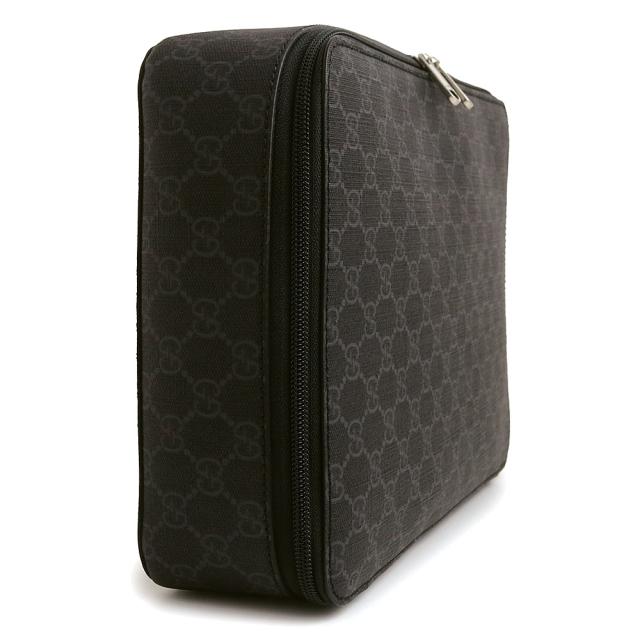 （新品・未使用品）GUCCI グッチ 726669 ラージ パッキング キューブ GGスプリームキャンバス ブラック クラッチ セカンドバッグ シルバー金具_4
