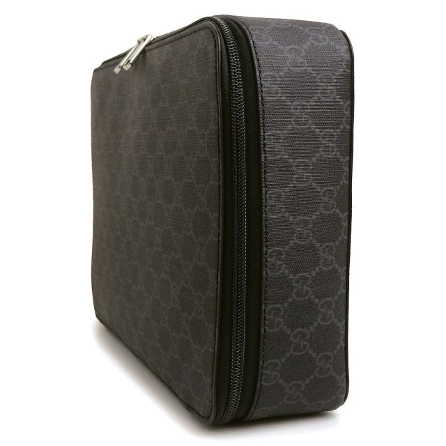 （新品・未使用品）GUCCI グッチ 726669 ラージ パッキング キューブ GGスプリームキャンバス ブラック クラッチ セカンドバッグ シルバー金具_5