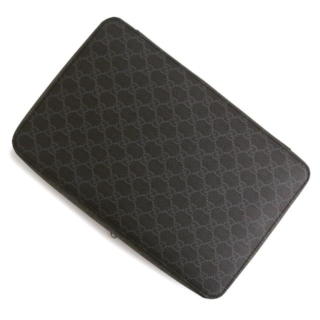 （新品・未使用品）GUCCI グッチ 726669 ラージ パッキング キューブ GGスプリームキャンバス ブラック クラッチ セカンドバッグ シルバー金具_6