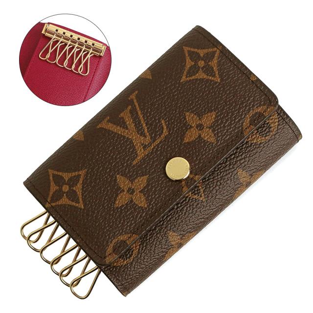 （新品・未使用品）LOUIS VUITTON ルイ ヴィトン M60701 ミュルティクレ 6 モノグラム ブラウン フューシャ キーケース ゴールド金具 箱付