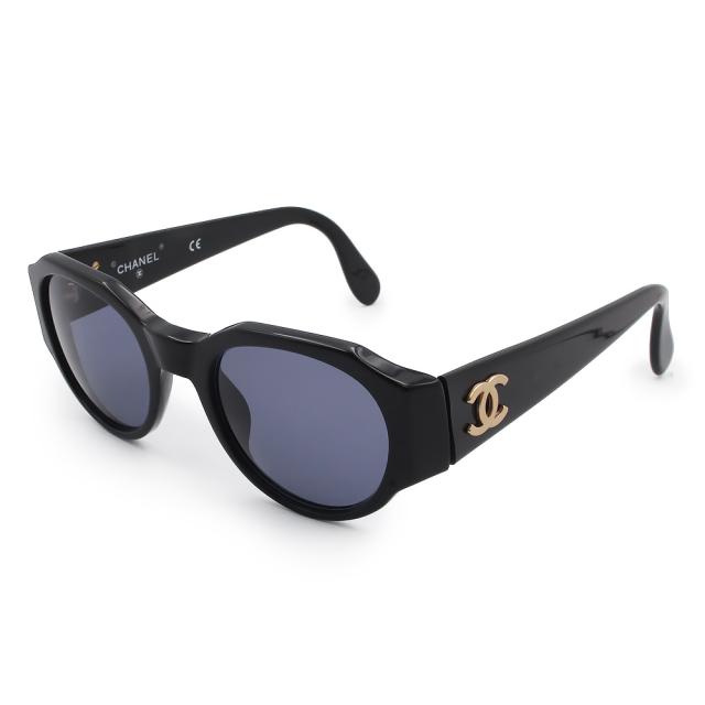 （中古）CHANEL シャネル 04151 ココマーク アセテート ブラック サングラス メガネ 眼鏡 アイウェア ゴールド金具