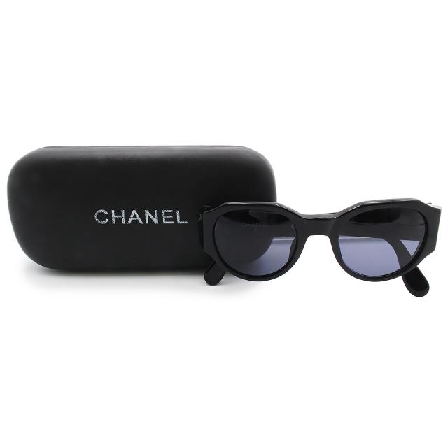 （中古）CHANEL シャネル 04151 ココマーク アセテート ブラック サングラス メガネ 眼鏡 アイウェア ゴールド金具_1