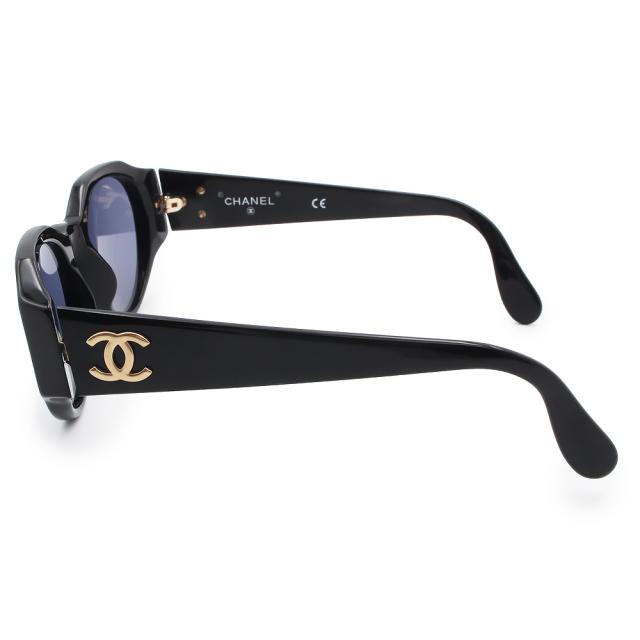 （中古）CHANEL シャネル 04151 ココマーク アセテート ブラック サングラス メガネ 眼鏡 アイウェア ゴールド金具_2