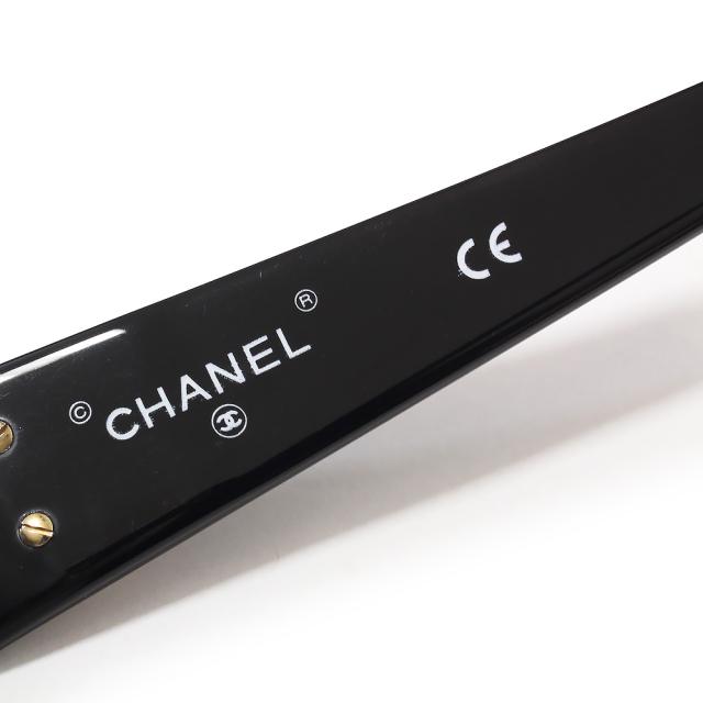 （中古）CHANEL シャネル 04151 ココマーク アセテート ブラック サングラス メガネ 眼鏡 アイウェア ゴールド金具_4