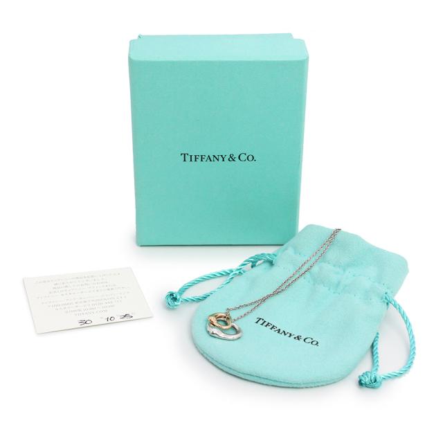 （中古）TIFFANY&Co. ティファニー 60020322 エルサ ペレッティ ダブル オープンハート ペンダント SV925 K18ローズゴールド スターリングシルバー チェーン ネックレス 箱付_1