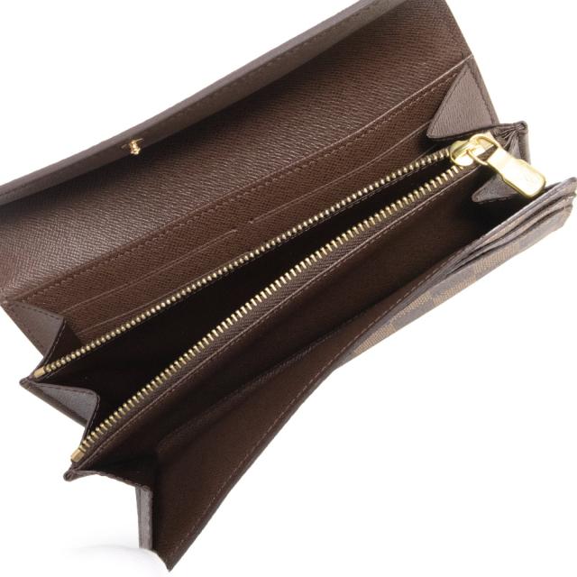 （未使用　展示品）LOUIS VUITTON ルイ ヴィトン N61734 ポルトフォイユ サラ ダミエ ブラウン 二つ折り長財布 ゴールド金具_2