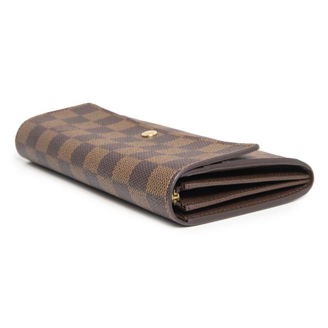 （未使用　展示品）LOUIS VUITTON ルイ ヴィトン N61734 ポルトフォイユ サラ ダミエ ブラウン 二つ折り長財布 ゴールド金具_3