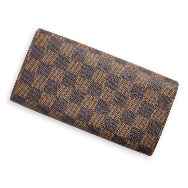 （未使用　展示品）LOUIS VUITTON ルイ ヴィトン N61734 ポルトフォイユ サラ ダミエ ブラウン 二つ折り長財布 ゴールド金具_4