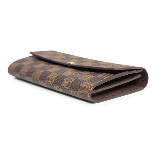 （未使用　展示品）LOUIS VUITTON ルイ ヴィトン N61734 ポルトフォイユ サラ ダミエ ブラウン 二つ折り長財布 ゴールド金具_5