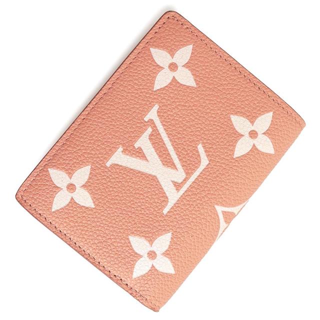 （新品・未使用品）LOUIS VUITTON ルイ ヴィトン M81649 ポルトフォイユ クレア モノグラムアンプラント ローズトリアノン ピンク クレーム ホワイト 二つ折り財布 レザー ゴールド金具 箱付