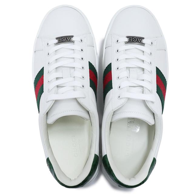 （新品・未使用品）GUCCI グッチ 791399 エース ウェブ ストライプ レザー ホワイト グリーン レッド スニーカー シューズ 靴 厚底 #36.5 23.5cm 箱付_4