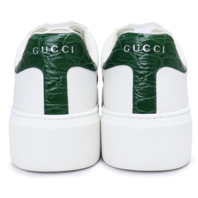 （新品・未使用品）GUCCI グッチ 791399 エース ウェブ ストライプ レザー ホワイト グリーン レッド スニーカー シューズ 靴 厚底 #36.5 23.5cm 箱付_6