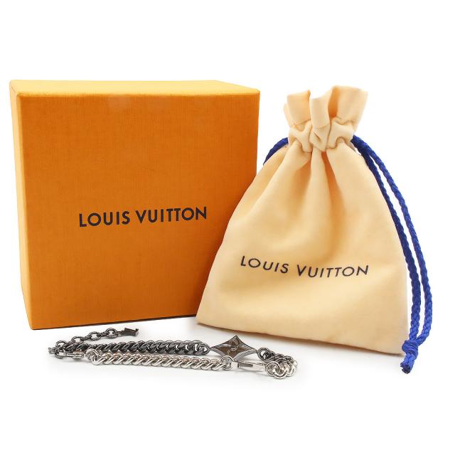 （美品）LOUIS VUITTON ルイ ヴィトン M00508 LV インスティンクト シルバー ガンメタル ブレスレット 箱付_1