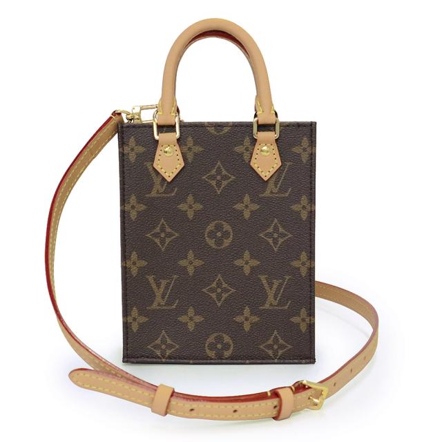 （未使用　展示品）LOUIS VUITTON ルイ ヴィトン M81295 プティット サックプラ モノグラム ブラウン 2way ショルダー ハンドバッグ 斜め掛け ゴールド金具