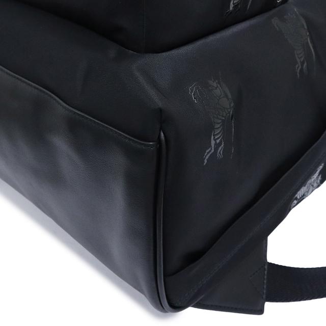 （未使用　展示品）BURBERRY バーバリー 8071036 EKD バックパック リュック デイパック ナイロン レザー ブラック シルバー金具_9