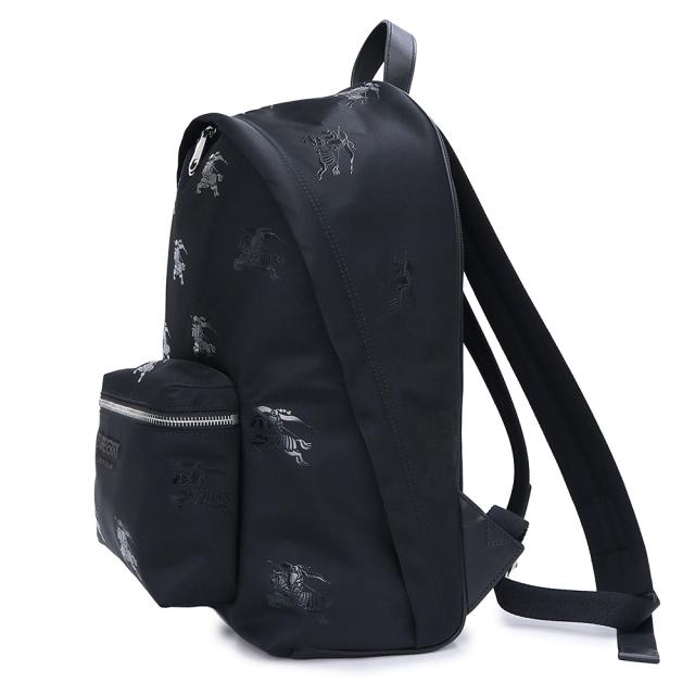 （未使用　展示品）BURBERRY バーバリー 8071036 EKD バックパック リュック デイパック ナイロン レザー ブラック シルバー金具_2