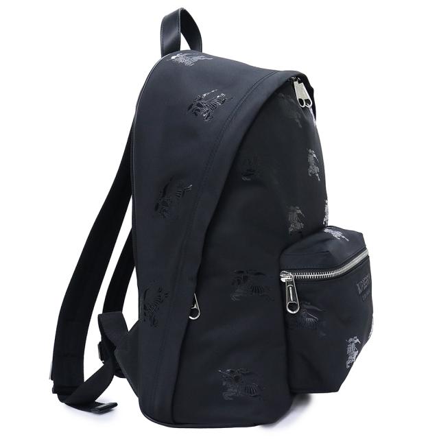 （未使用　展示品）BURBERRY バーバリー 8071036 EKD バックパック リュック デイパック ナイロン レザー ブラック シルバー金具_3