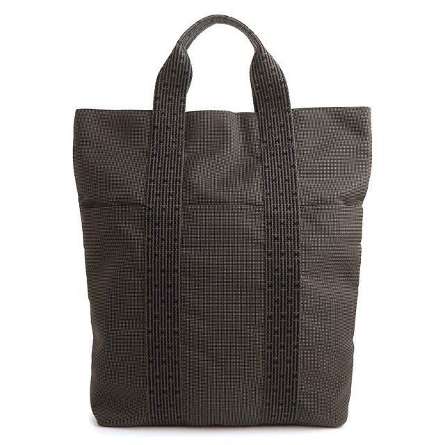 （美品）HERMES エルメス エールライン カバス トート キャンバス グレー ハンドバッグ シルバー金具