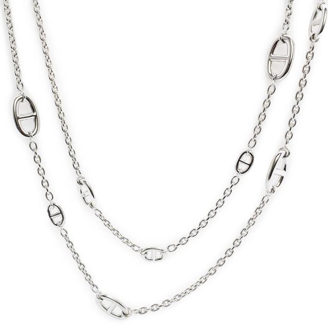 （中古）HERMES エルメス ファランドール 120 シェーヌダンクル SV925 シルバー ロング チェーン ネックレス