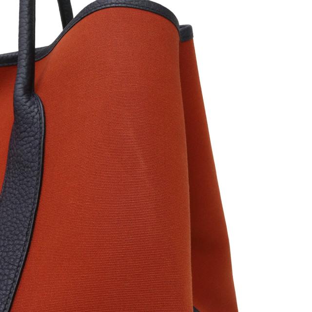 （美品）HERMES エルメス ガーデンパーティ PM 36 ヴェルソ トワルオフィシエ ネゴンダ ブラウン キュイーブル ブルーインディゴ カプシーヌ Z刻印 ハンドバッグ キャンバス レザー シルバー金具_10