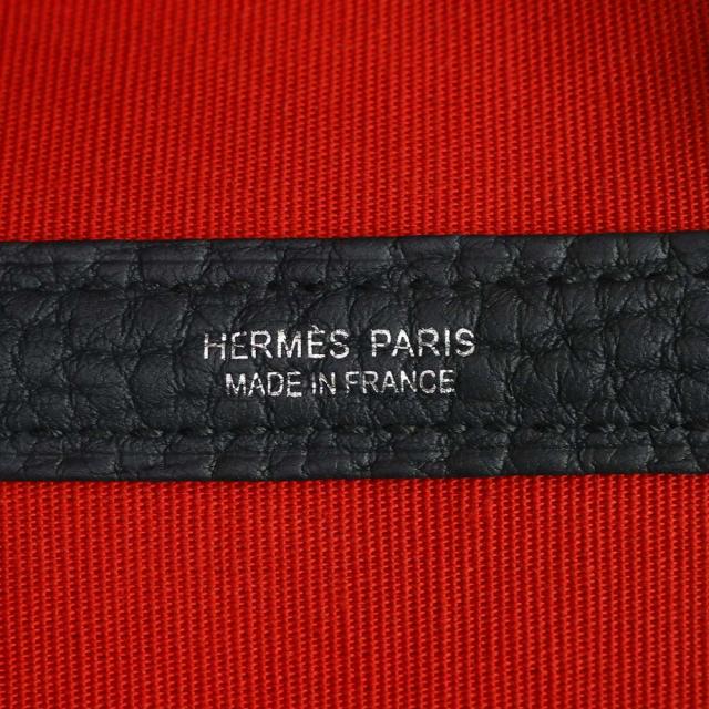 （美品）HERMES エルメス ガーデンパーティ PM 36 ヴェルソ トワルオフィシエ ネゴンダ ブラウン キュイーブル ブルーインディゴ カプシーヌ Z刻印 ハンドバッグ キャンバス レザー シルバー金具_7