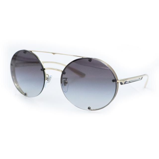 （美品）BVLGARI ブルガリ BV6127 ビー ゼロワン ゴールドダブルブリッジ メタル アセテート ブルーグレー サングラス アイウェア メガネ 眼鏡 ゴールド金具 箱付