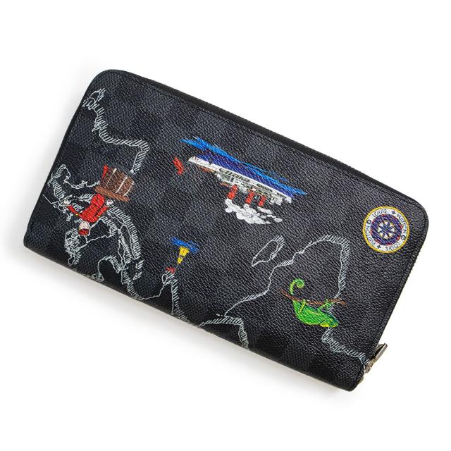 （新品・未使用品）LOUIS VUITTON ルイ ヴィトン N40204 ジッピー オーガナイザー NM コレクションモデル ラウンドファスナー ダミエグラフィット マップ ブラック 長財布 シルバー金具