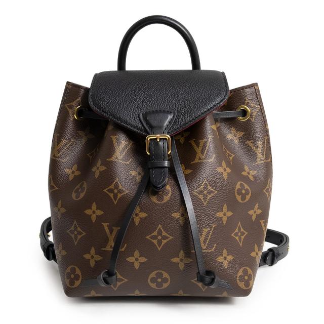 （未使用　展示品）LOUIS VUITTON ルイ ヴィトン M45516 モンスリ NM BB モノグラム カウハイドレザー ブラウン ブラック リュック デイパック バックパック ゴールド金具