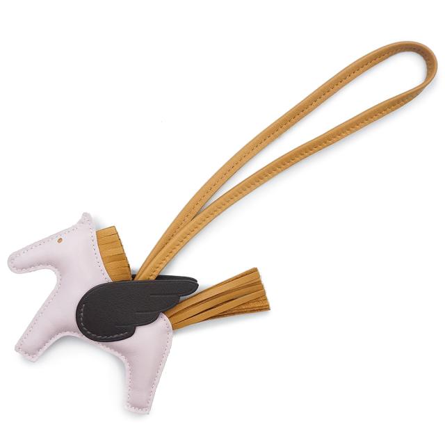 （新品・未使用品）HERMES エルメス ロデオ ペガサス PM アニューミロ ヴォースイフト モーヴペール モーヴパール セサミ エベンヌ ピンク ブラウン U刻印 バッグチャーム ラムスキン レザー 箱付