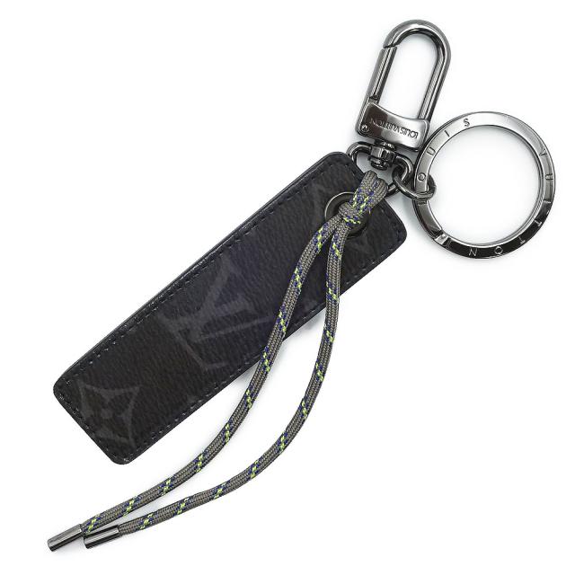 （未使用　展示品）LOUIS VUITTON ルイ ヴィトン MP0929 伊勢丹ポップアップ限定 ポルトクレ タグ モノグラム フルオ エクリプスグレーズ ブラック キーホルダー キーリング バッグチャーム ガンメタル金具 箱付