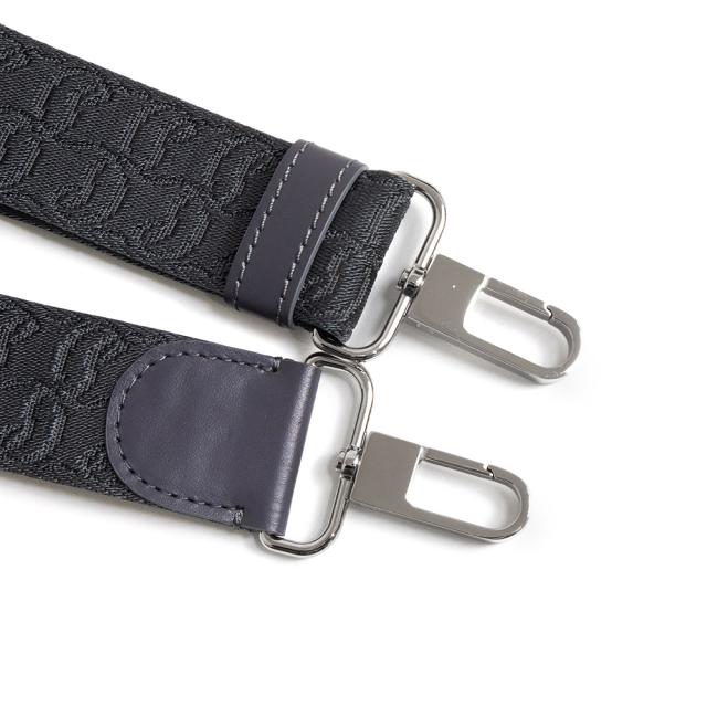 （未使用　展示品）Christian Louboutin クリスチャンルブタン 1245217 ZIP N FLAP コットン レザー スモーキー グレー ショルダーバッグ 斜め掛け シルバー金具_10