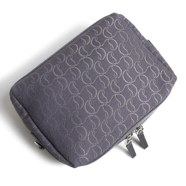 （未使用　展示品）Christian Louboutin クリスチャンルブタン 1245217 ZIP N FLAP コットン レザー スモーキー グレー ショルダーバッグ 斜め掛け シルバー金具_5