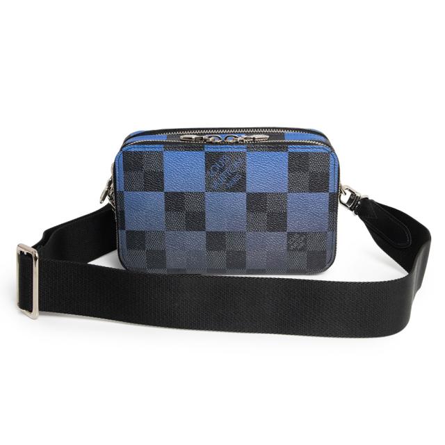 （未使用　展示品）LOUIS VUITTON ルイ ヴィトン N60414 アルファ ウエアラブル ウォレット ダミエグラフィットジャイアント ブルー ブラック ショルダーバッグ 斜め掛け シルバー金具